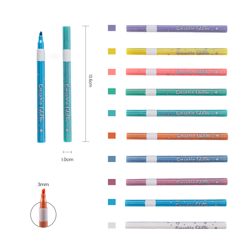 Многоцветные стираемые метки Блестящий цветной маркер