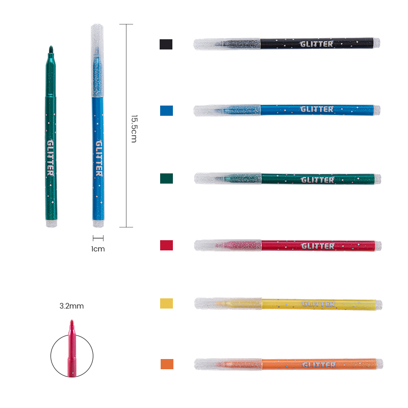 Удобный блестящий маркер с блестками, который легко держать