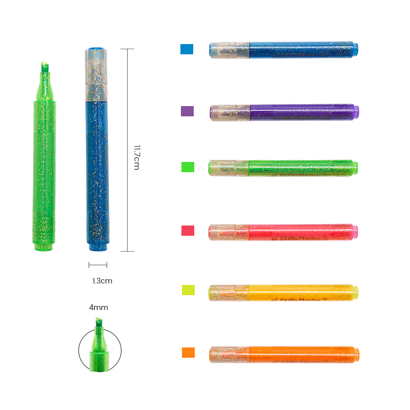 Яркие цвета Золотой блестящий маркер для тела с блестками